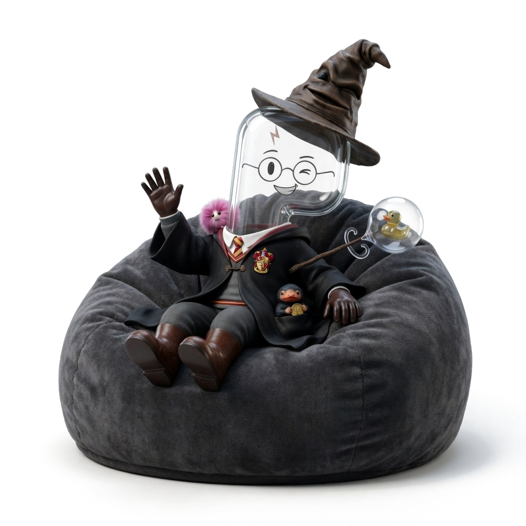 Harry Ponter waiting in a beanbag
